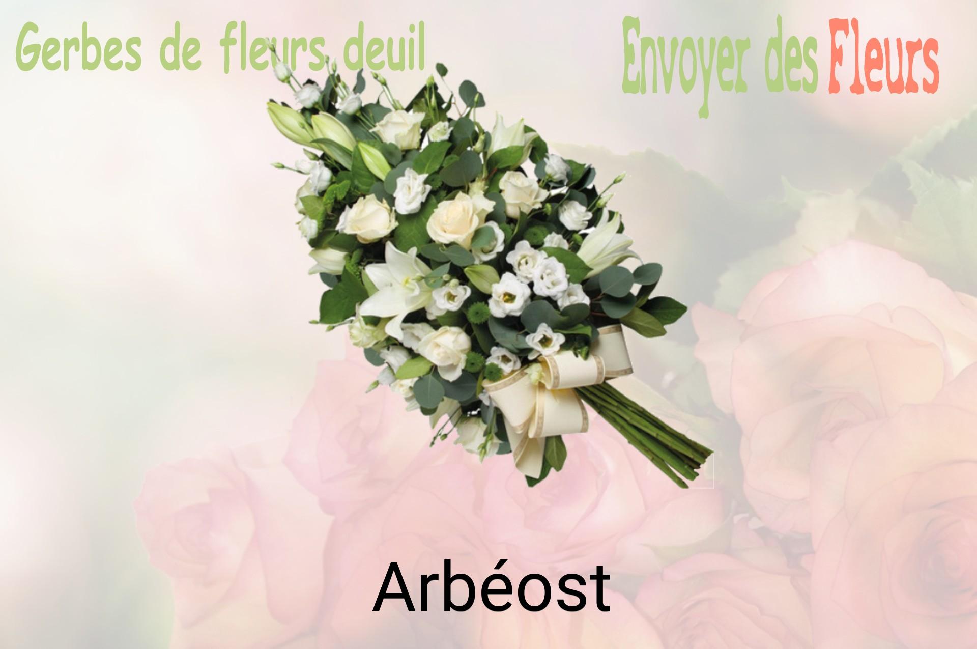 Gerbe de fleurs de deuil livrée à Arbéost